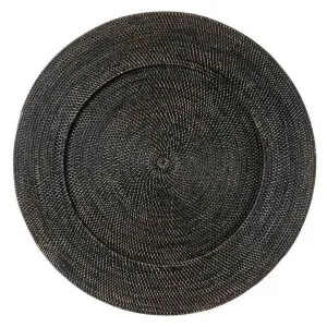Sasha Rattan Round Tray / Wall Art, 100cm, Black by Florabelle, a Trays for sale on Style Sourcebook