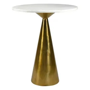 Luxford Marble Topped Iron Round Bar Table, 90cm, Antique Brass by Casa Uno, a Bar Tables for sale on Style Sourcebook