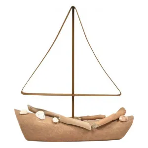 Barbara Metal & Driftwood Boat Sculpture, Medium by Casa Uno, a Statues & Ornaments for sale on Style Sourcebook