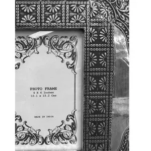 Agra Brass Clad Photo Frame, 4x6", Antique Silver by Casa Uno, a Photo Frames for sale on Style Sourcebook