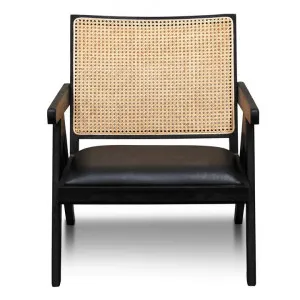 Cael Rattan & Timber Lounge Armchair, Black by Conception Living, a Chairs for sale on Style Sourcebook