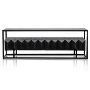 Moresby Recycled Pine & Iron 2 Drawer TV Unit, 180cm, Black by Conception Living, a Entertainment Units & TV Stands for sale on Style Sourcebook