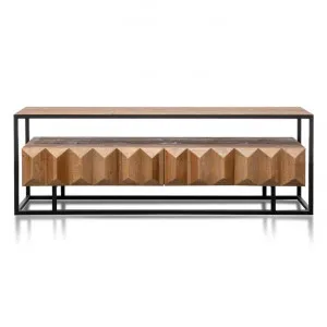Moresby Recycled Pine & Iron 2 Drawer TV Unit, 180cm, Natural / Black by Conception Living, a Entertainment Units & TV Stands for sale on Style Sourcebook