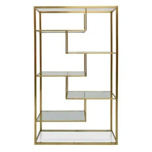 Koroit Steel & Glass Display Shelf, Large, Gold by Conception Living, a Wall Shelves & Hooks for sale on Style Sourcebook