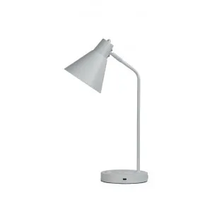 Targa Metal Desk Lamp with USB & Wireless Charging, White by Oriel Lighting, a Desk Lamps for sale on Style Sourcebook