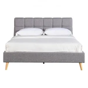 Orlando Fabric Platform Bed, Queen, Dark Grey by MY Room, a Beds & Bed Frames for sale on Style Sourcebook