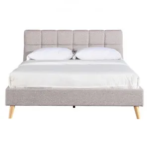 Orlando Fabric Platform Bed, Queen, Light Grey by MY Room, a Beds & Bed Frames for sale on Style Sourcebook