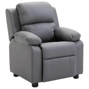 Nullica PU Leather Kids Recliner Armchair, Grey by Emporium Oggetti, a Kids Chairs & Tables for sale on Style Sourcebook