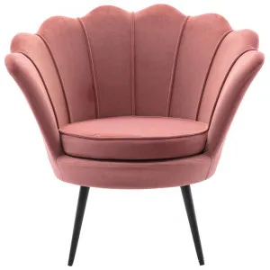 Herbert Velvet Fabric Accent Armchair, Blush by ArteVista Emporium, a Chairs for sale on Style Sourcebook