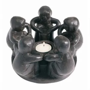 Dark Brown Terracotta Circle of Friends T-Light Holder - 5 boys by Casa Uno, a Home Fragrances for sale on Style Sourcebook
