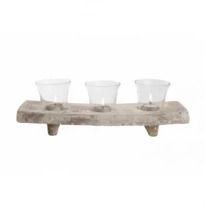 Palmira Ceramic & Glass 4 Piece Tealight Set, Distressed Dirty White by Casa Uno, a Home Fragrances for sale on Style Sourcebook