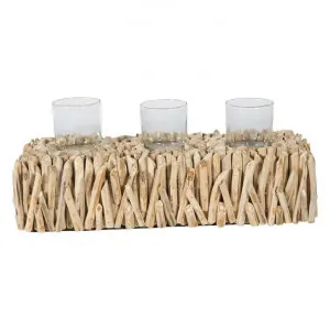 Semarang Teak Timber Base Tealight Holder by Casa Uno, a Home Fragrances for sale on Style Sourcebook