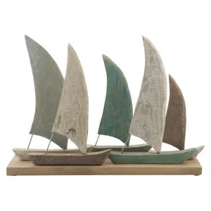Cottesloe Mango Wood Sailboat Group Statue by Casa Sano, a Statues & Ornaments for sale on Style Sourcebook
