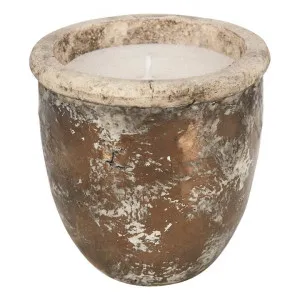 Umberto Ceramic Candle Holder with Candle, Small, Bronze by Casa Sano, a Candles for sale on Style Sourcebook
