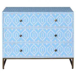 Belgravia Hand Crafted Bone Inlay 3 Drawer Chest by COJO Home, a Cabinets, Chests for sale on Style Sourcebook