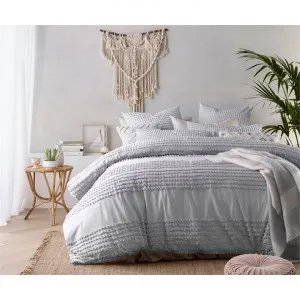 Vintage Design Homeware Betty Washed Cotton Quilt Cover Set, Single, Silver by Vintage Design Homeware, a Bedding for sale on Style Sourcebook