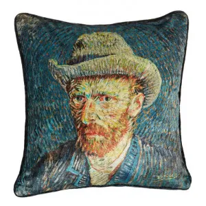 Beddinghouse Van Gogh Self-Portrait with Grey Felt Hat Velvet Scatter Cushion by Beddinghouse x Van Gogh, a Cushions, Decorative Pillows for sale on Style Sourcebook
