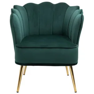 Monsa Velvet Fabric Accent Armchair, Emerald by Emporium Oggetti, a Chairs for sale on Style Sourcebook