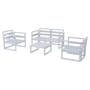 Siesta Mykonos 4 Piece Outdoor Lounge Set, 2+1+1 Seater, Silver Grey by Siesta, a Outdoor Sofas for sale on Style Sourcebook