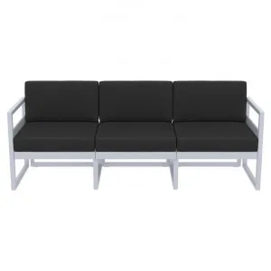 Siesta Mykonos Outdoor Sofa with Cushion, 3 Seater, Silver Grey / Black by Siesta, a Outdoor Sofas for sale on Style Sourcebook