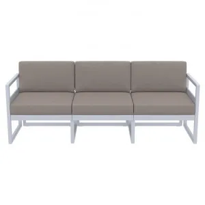 Siesta Mykonos Outdoor Sofa with Cushion, 3 Seater, Silver Grey / Light Brown by Siesta, a Outdoor Sofas for sale on Style Sourcebook