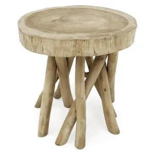 Luisa Teak Timber Indoor / Outdoor Side Table by Room and Co., a Outdoor Chairs for sale on Style Sourcebook