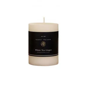 Maison Scented Pillar Candle, White Tea Ginger, Small by Provencal Treasures, a Candles for sale on Style Sourcebook