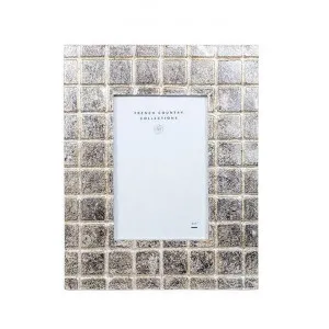 Silver Grid Resin Photo Frame, 4x6" by French Country Collection, a Photo Frames for sale on Style Sourcebook
