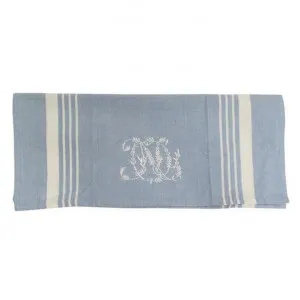 Montreal Cotton Monogram Tea Towel, Blue / White by French Country Collection, a Table Cloths & Runners for sale on Style Sourcebook
