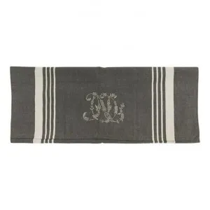 Montreal Cotton Monogram Tea Towel, Charcoal / White by French Country Collection, a Table Cloths & Runners for sale on Style Sourcebook
