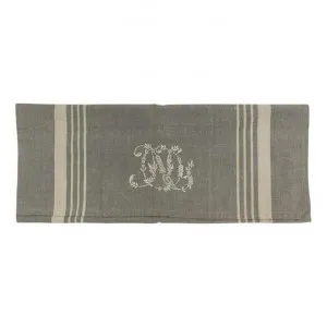 Montreal Cotton Monogram Tea Towel, Grey / Oatmeal by French Country Collection, a Table Cloths & Runners for sale on Style Sourcebook