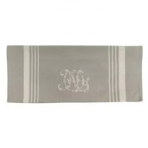 Montreal Cotton Monogram Tea Towel, Oatmeal / White by French Country Collection, a Table Cloths & Runners for sale on Style Sourcebook