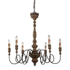 Elyse Wood & Iron Chandelier by Provencal Treasures, a Chandeliers for sale on Style Sourcebook