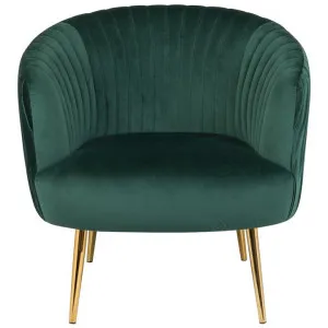 Crown Velvet Fabric Lounge Armchair, Emerald by Emporium Oggetti, a Chairs for sale on Style Sourcebook