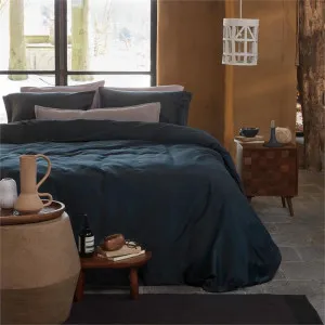 VTWonen Earth Cotton Sateen Quilt Cover Set, Queen, Dark Blue by vtwonen, a Bedding for sale on Style Sourcebook