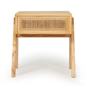 Navini White Cedar Timber & Rattan Bedside Table by Ambience Interiors, a Bedside Tables for sale on Style Sourcebook