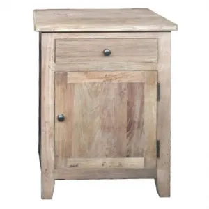 Lourdes Reclaimed Elm Timber Bedside Table, Right Open Door by Montego, a Bedside Tables for sale on Style Sourcebook
