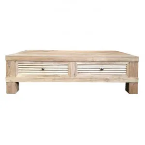 Croix Reclaimed Elm Timber 2 Drawer Coffee Table, 135cm by Montego, a Coffee Table for sale on Style Sourcebook