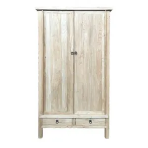 Chenghua Reclaimed Elm Timber 2 Door 2 Drawer Oriental Cupboard / Linen Press by Montego, a Wardrobes for sale on Style Sourcebook