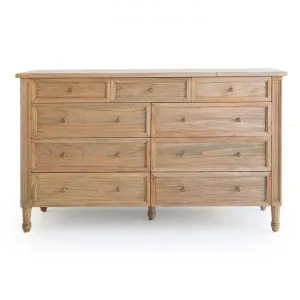 Saman Timber 9 Drawer Chest, Weathered Oak by Ambience Interiors, a Dressers & Chests of Drawers for sale on Style Sourcebook