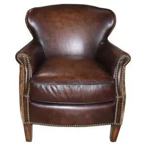 Xavier Leather & Cowhide Lounge Armchair, Fontana Brown / Exotic Brown by Chateau Legende, a Chairs for sale on Style Sourcebook