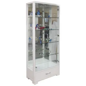 Raya Mirrored Display Cabinet, High Gloss White by OZWorld, a Cabinets, Chests for sale on Style Sourcebook