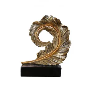 Lissom Feather Sculpture, #2, Gold by Paradox, a Statues & Ornaments for sale on Style Sourcebook