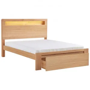 Gilmore Tasmanian Oak Timber Nightlite Bed with End Drawer, King by OZW Furniture, a Beds & Bed Frames for sale on Style Sourcebook