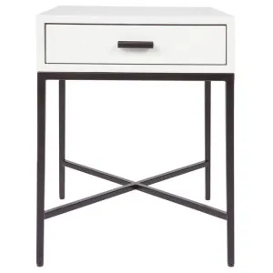 Nessa Bedside Table, White / Black by Cozy Lighting & Living, a Bedside Tables for sale on Style Sourcebook