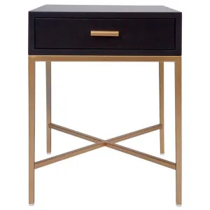 Nessa Bedside Table, Black / Gold by Cozy Lighting & Living, a Bedside Tables for sale on Style Sourcebook