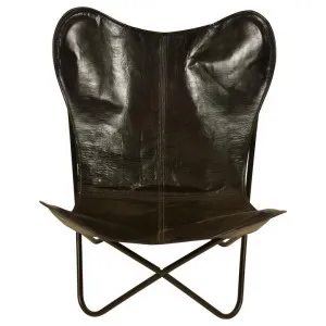Jaipur Leather Butterfly Chair, Black by Casa Uno, a Chairs for sale on Style Sourcebook