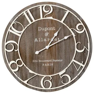 Dupont & Allardet Wooden Round Wall Clock, 68cm by Casa Sano, a Clocks for sale on Style Sourcebook