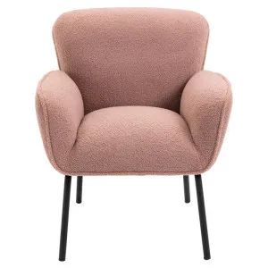 Elsa Plush Fabric Boucle Armchair, Blush by Emporium Oggetti, a Chairs for sale on Style Sourcebook