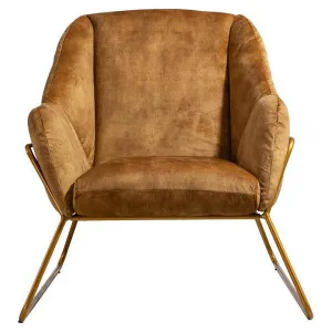 Mezzi Velvet Fabric Lounge Armchair, Bronze by ArteVista Emporium, a Chairs for sale on Style Sourcebook